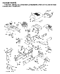Chassis And Enclosures Diagram and Parts List for GTH2248XP (GTH2248 XPB, 954567888)(2003-05) Husqvarna Lawn Tractor