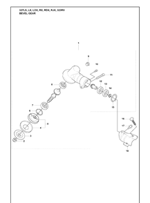 Bevel Gear Diagram and Parts List for 323RII 2009-08 Husqvarna Trimmer