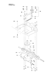 Chassis Rear 2 Diagram and Parts List for R11C (965094201)(2010-07) Husqvarna Lawn Tractor