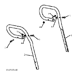Handle Diagram and Parts List for 11527SB96193006400 2010-06 Husqvarna Snow Blower