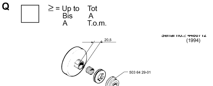 Service Updates Diagram and Parts List for 257 19960100001-19980900000 Husqvarna Chainsaw