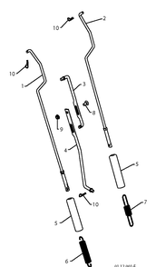 Handle 3 Diagram and Parts List for 5524ST 2010-04 Husqvarna Snow Blower