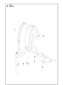 Harness Diagram and Parts List for 356BT  Husqvarna Leaf Blower / Vacuum