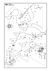 Hydraulics 2 Diagram and Parts List for P525D 20120100001 - 20143999999 Husqvarna Lawn Tractor
