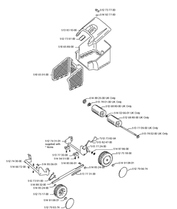 Wheels And Tires Diagram and Parts List for R43  Husqvarna Lawn Mower