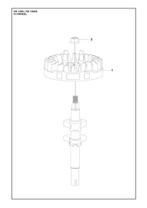 Flywheel Diagram and Parts List for HS139A531450601 HS 139AE 531450801, 531450802 Husqvarna Engine