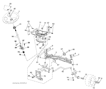 Steering Diagram and Parts List for YTH22V46 (96045006100)(2017-06) Husqvarna Lawn Tractor