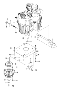 Engine Mounting, Guards And Muffler Diagram and Parts List for PZ34 2010 Husqvarna Lawn Tractor