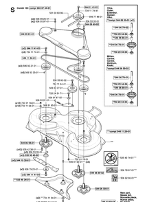 103cm Cutting Deck Diagram and Parts List for RIDER16 (953521401)(2006-01) Husqvarna Lawn Mower