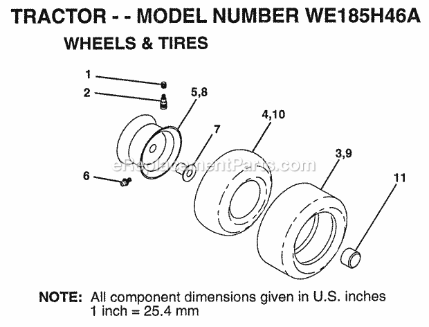 Steering Diagram and Parts List for WE185H46A 1998 Husqvarna Lawn Tractor