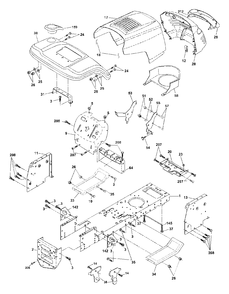 Chassis And Enclosures Diagram and Parts List for YTH1542 (954567048-B)(2001-01) Husqvarna Lawn Tractor