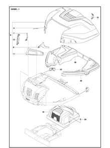 Cover Diagram and Parts List for R215TX  Husqvarna Lawn Mower