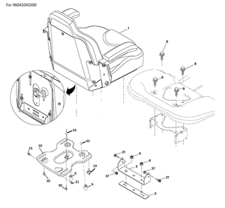 Seat Diagram and Parts List for TS354-2022  Husqvarna Lawn Tractor