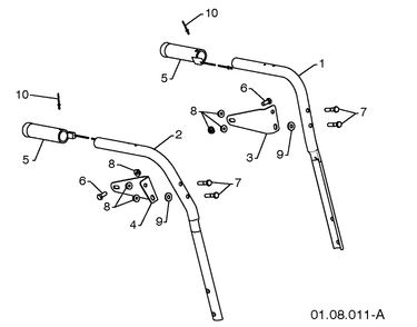 Handles 6 Diagram and Parts List for 11524E (96193006600)(2010-05) Husqvarna Snow Blower