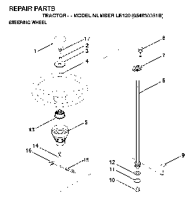 Steering Diagram and Parts List for LR120 (954830051B)(1996-05) Husqvarna Lawn Tractor