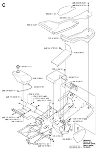 Chassis / Frame Diagram and Parts List for R13AWD (965079901)(2006-01) Husqvarna Lawn Tractor