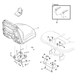 Seat Diagram and Parts List for TS154X  Husqvarna Lawn Tractor
