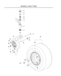 Wheels Tires Diagram and Parts List for RZ4623 (966764501)(2011-03) Husqvarna Lawn Mower
