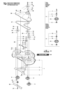 Mower Deck / Cutting Deck Diagram and Parts List for R15C (965094401)(2007-01) Husqvarna Lawn Tractor