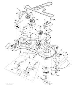 Mower Deck / Cutting Deck Diagram and Parts List for YTH2348-289570 2012-02 Husqvarna Lawn Tractor