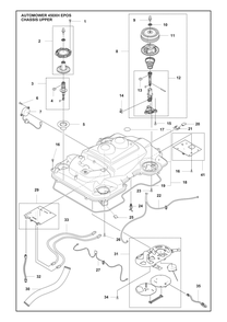 Chassis Upper Diagram and Parts List for 450XHEPOS  Husqvarna Lawn Mower