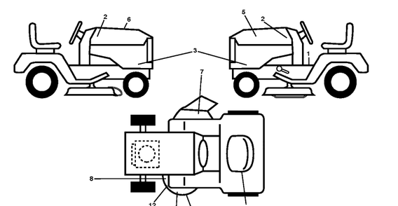 Decals Diagram and Parts List for YT42DXLS  Husqvarna Lawn Tractor