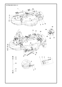 61-Inch/155cm Cutting Deck 5 Diagram and Parts List for C155X (967294101)(2019-09) Husqvarna Lawn Tractor Accessories