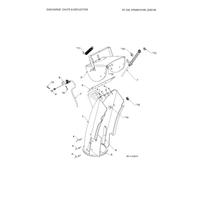 Discharge Chute & Deflector Diagram and Parts List for 970528802  Husqvarna Snow Blower