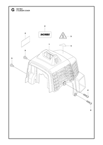 Cylinder Cover Diagram and Parts List for 543RBX 20130500001 - 20154400000 Husqvarna Brush Cutter