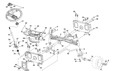 Steering Diagram and Parts List for TS348XD (96043031900)(2019-08) Husqvarna Lawn Tractor