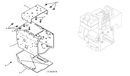 Part Location Diagram of 532403870 Husqvarna ENGINE MOUNT PLATE