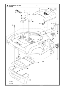 Cover Diagram and Parts List for 230ACX 2013-01 Husqvarna Lawn Mower
