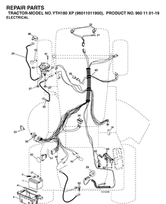 Electrical Diagram and Parts List for YTH180XP (96011011900)(2006-01) Husqvarna Lawn Tractor