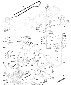 Drive Diagram and Parts List for LTH130 (954140005G)(1998-07) Husqvarna Lawn Mower