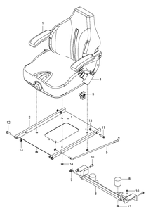 Seat Diagram and Parts List for PZ29 (9665580100)(2019-05) Husqvarna Lawn Mower