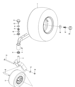 Wheels And Tires 2 Diagram and Parts List for Z142 (96792460100)(2018-09) Husqvarna Lawn Mower