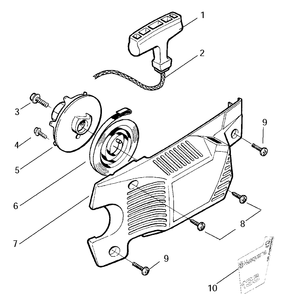 Starter 2 Diagram and Parts List for 141 20030100001-20040100000 Husqvarna Chainsaw