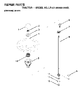 Steering Diagram and Parts List for LR120 (954001242B)(1995-02) Husqvarna Lawn Tractor