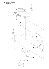 Mower Lift / Deck Lift Diagram and Parts List for R15-V2 (965094501)(2007-01) Husqvarna Lawn Tractor