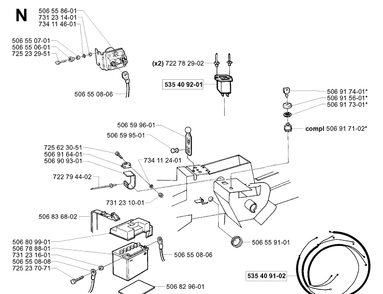 Electrical Diagram and Parts List for PR15 2001-02 Husqvarna Lawn Mower
