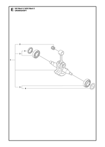 Crankshaft Diagram and Parts List for 545GMARKII  Husqvarna Chainsaw