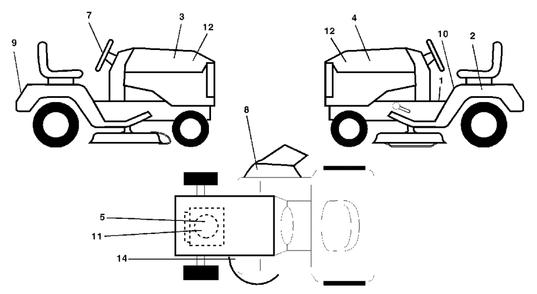 Decals Diagram and Parts List for YTH1746 (954567055-A)(2000-11) Husqvarna Lawn Tractor