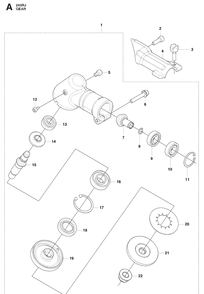 Bevel Gear 2 Diagram and Parts List for 243RJ 20090900001-20113200000 Husqvarna Brush Cutter