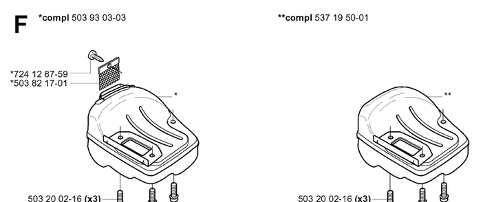 Muffler Diagram and Parts List for 339XP 20040100001-20051000000 Husqvarna Chainsaw