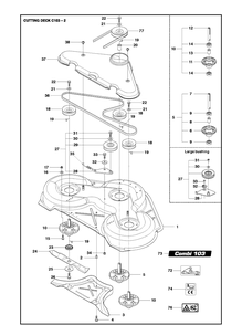 Part Location Diagram of 576384103 Husqvarna Blade Housing Assy
