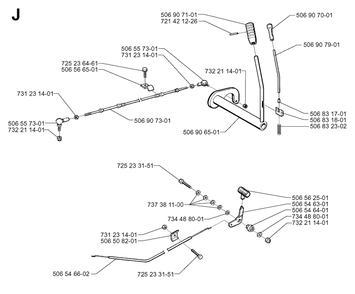 Controls Diagram and Parts List for R11 1998-09 Husqvarna Lawn Tractor