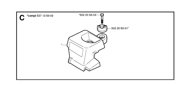 Filter Cover Diagram and Parts List for 336 20051000001-20063600000 Husqvarna Chainsaw