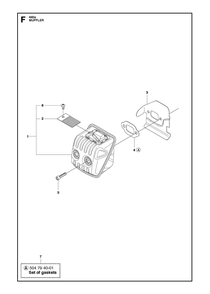 Muffler Diagram and Parts List for 440 e-series II Husqvarna Chainsaw
