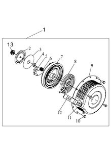 Starter 2 Diagram and Parts List for TF544  Husqvarna Cultivator