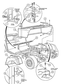 Rear Body And Fender - Gasoline Vehicle Diagram and Parts List for HUV4210GXP 2005-06 Husqvarna Lawn Tractor